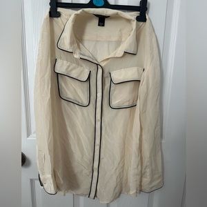 100% Silk VS Button Down Blouse